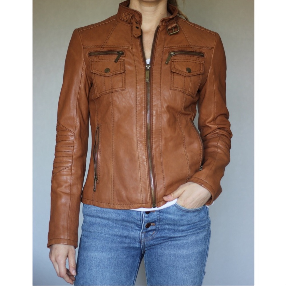 Michael Kors Tan Leather Jacket
